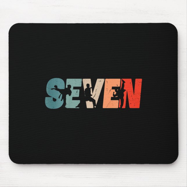 Tapis De Souris Kids 7th Birthday Karate Fighter 7 Year Old Girls  (Devant)