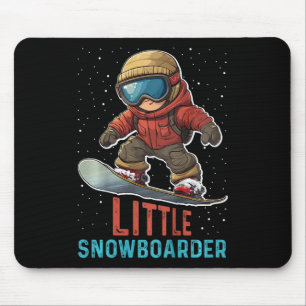 Tapis De Souris Kids Snowboard Little Snowboardeur Funny Toddler