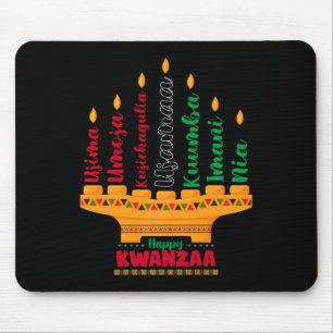 Tapis De Souris Kinara Sept Bougies Principes De Kwanzaa Happy K