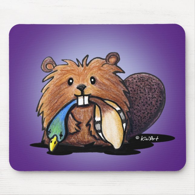 Tapis De Souris KiniArt Cute Beaver Mousepad (Devant)