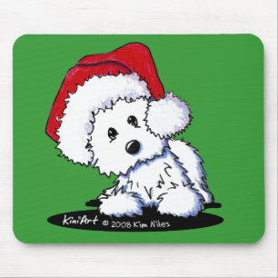 Tapis De Souris KiniArt Père Noël Baby Westie Chifts Dons