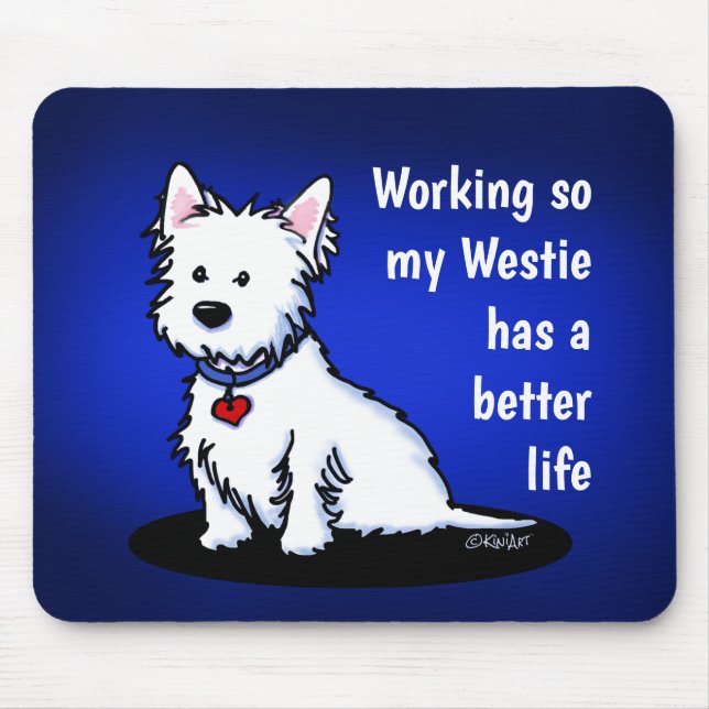 Tapis De Souris KiniArt Westie Parent Souris Pad (Devant)