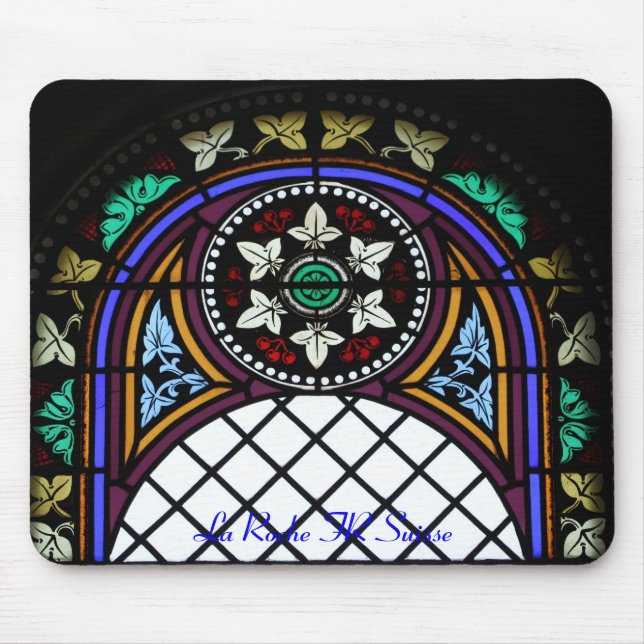 Tapis De Souris Kirchenfenster La Roche FR Suisse Mousepad (Devant)