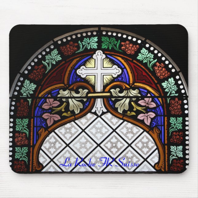Tapis De Souris Kirchenfenster La Roche FR Suisse Mousepad (Devant)