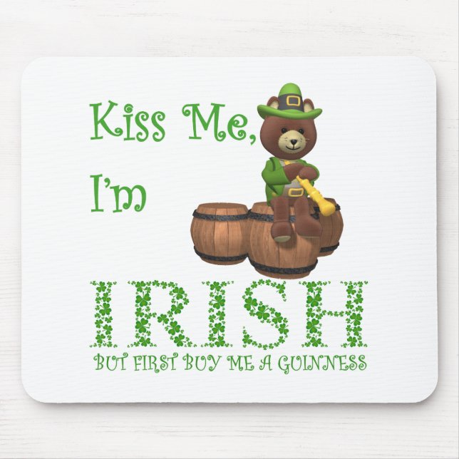 TAPIS DE SOURIS KISS ME JE SUIS IRLANDAIS (Devant)