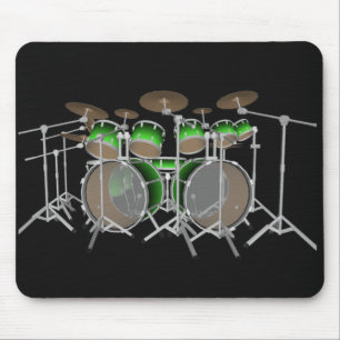 Tapis De Souris Kit de batterie 10 pièces : Gradient vert : Fûts M