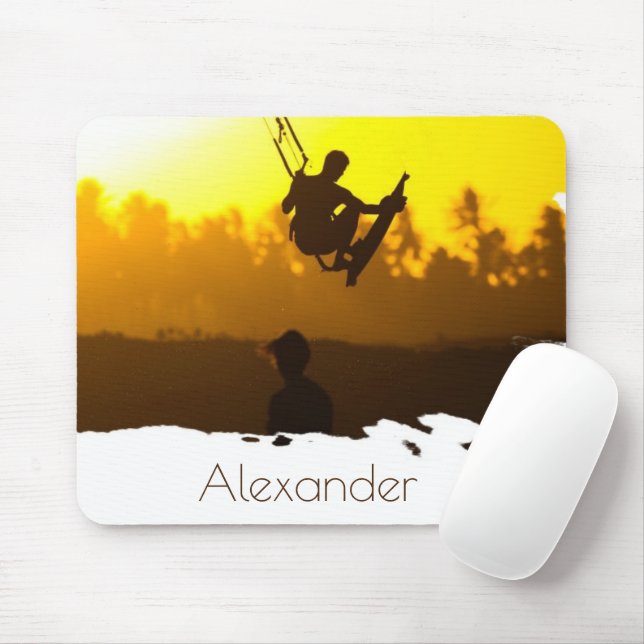 Tapis De Souris Kite surf personnalisé au Sunset Tropical (Avec souris)