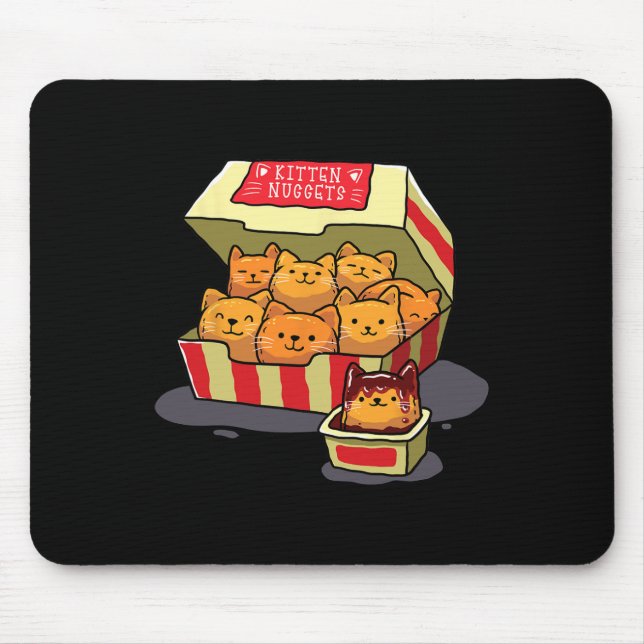 Tapis De Souris Kitten Nuggets Alimentation Pun Amoureux des chats (Devant)