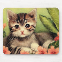 Kitten vintage En Fleurs Mousepad