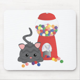 Tapis De Souris Kitty jouant avec Gumballs