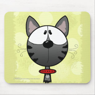 Tapis De Souris Kitty rayé gris