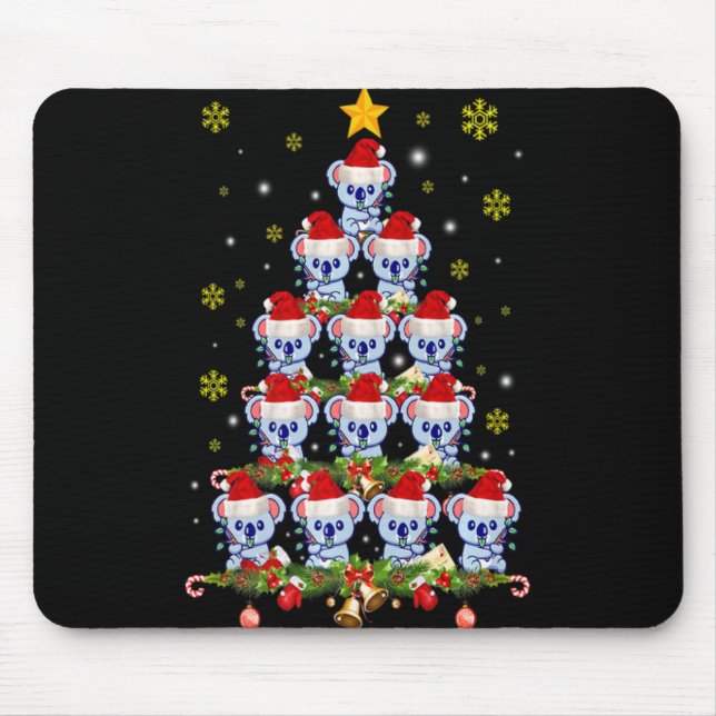 Tapis De Souris Koala Animal Xmas Koala Christmas Tree T Shirt  (Devant)