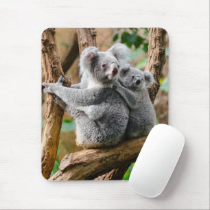Tapis De Souris Koala avec bébé dans un arbre en Australie