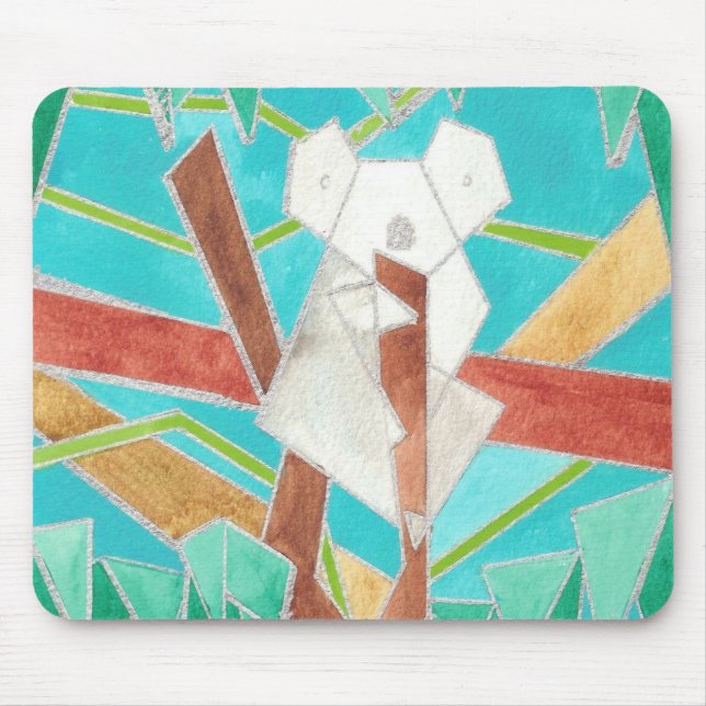 Tapis De Souris Koala in Tree Original Abstract Art (Devant)