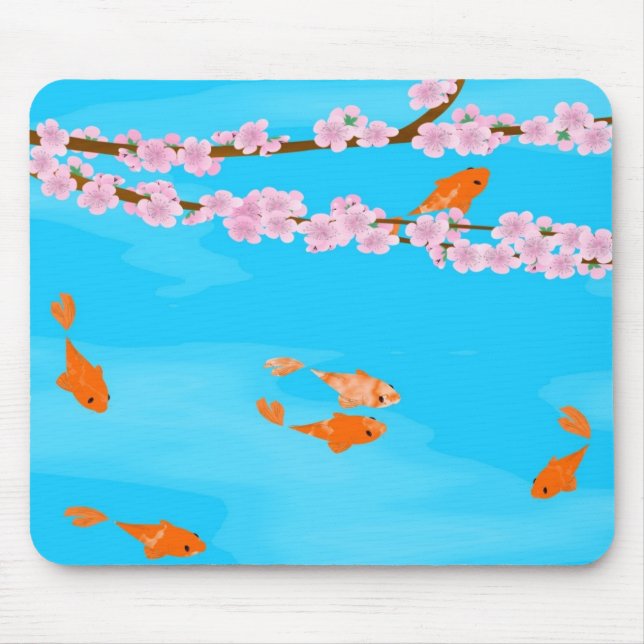 Tapis De Souris Koi et Sakura Mousepad (Devant)