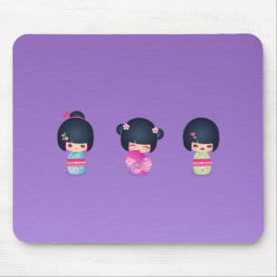 Tapis De Souris kokeshi trois Mousepad