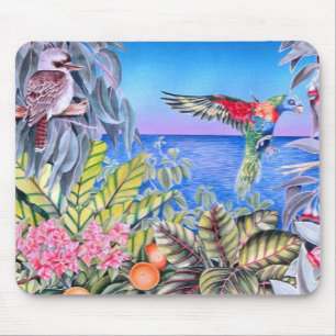 Tapis De Souris Kookaburra et arc-en-ciel Lorikeets
