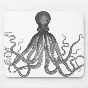 Tapis De Souris Kraken - poulpe géant noir/Cthulu