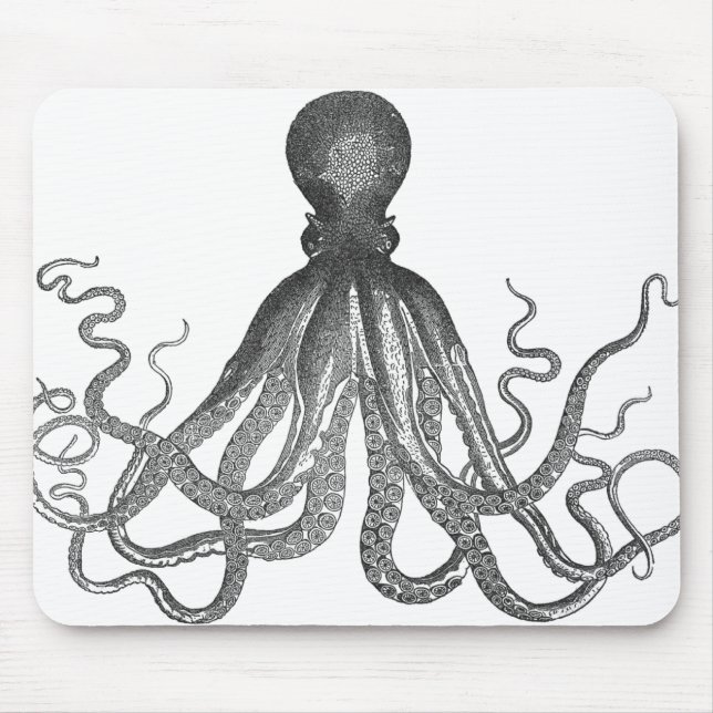 Tapis De Souris Kraken - poulpe géant noir/Cthulu (Devant)