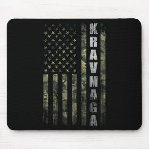 Tapis De Souris Krav Mega Usa Drapeau Américain Camo Fan Vintage 