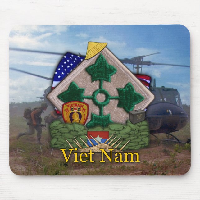 Tapis De Souris la 4ème guerre de Vietnam de division d'infanterie (Devant)