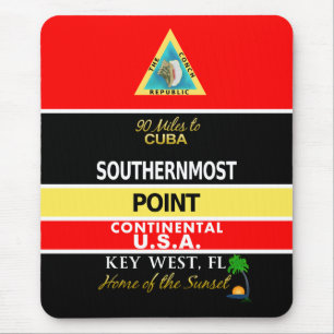 Tapis De Souris La balise Key West de point la plus la plus au sud