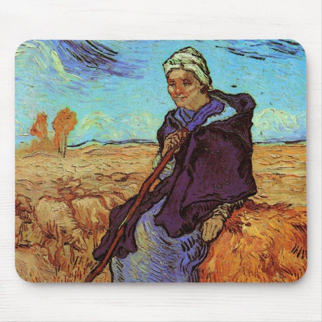Tapis De Souris La Bergère (après Millet) par Vincent van Gogh (Devant)