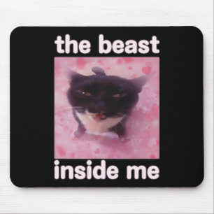 Tapis De Souris La Bête Dans Moi Drôle Mat Mème Don Pour Les Homme