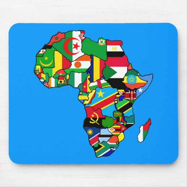 Tapis De Souris La carte africaine des drapeaux de l'Afrique dans (Devant)