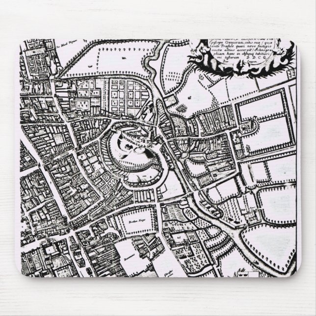 Tapis De Souris La carte de Loggan d'Oxford, feuille occidentale (Devant)