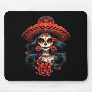 Tapis De Souris La Catrina Crâne de Sucre Jour de l'Agence Gouvern
