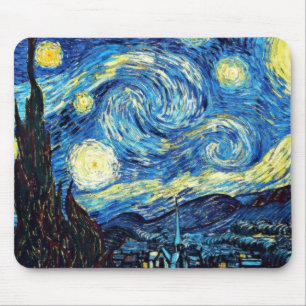 Tapis De Souris La célèbre peinture de Van Gogh, Nuit étoilée,