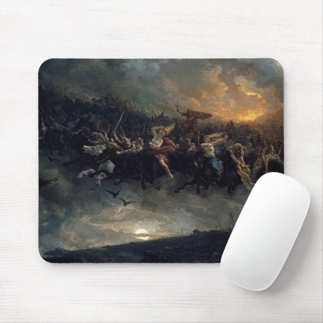 Tapis De Souris La chasse sauvage d'Odin, 1872 par Peter Nicolai A (Avec souris)