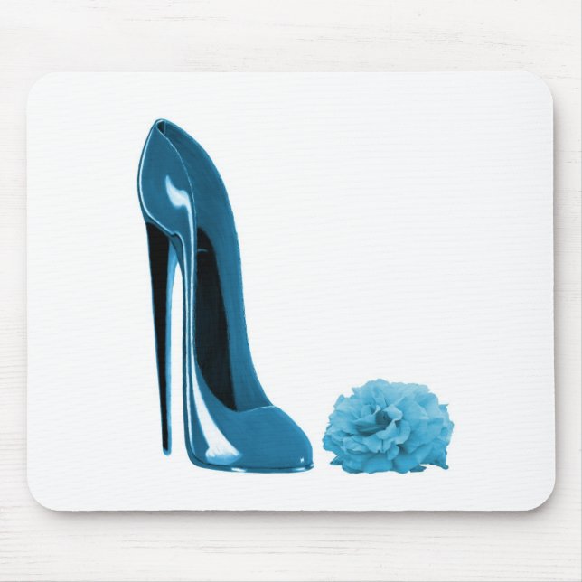 Tapis De Souris La chaussure stylet bleue de bigorneau et s'est (Devant)