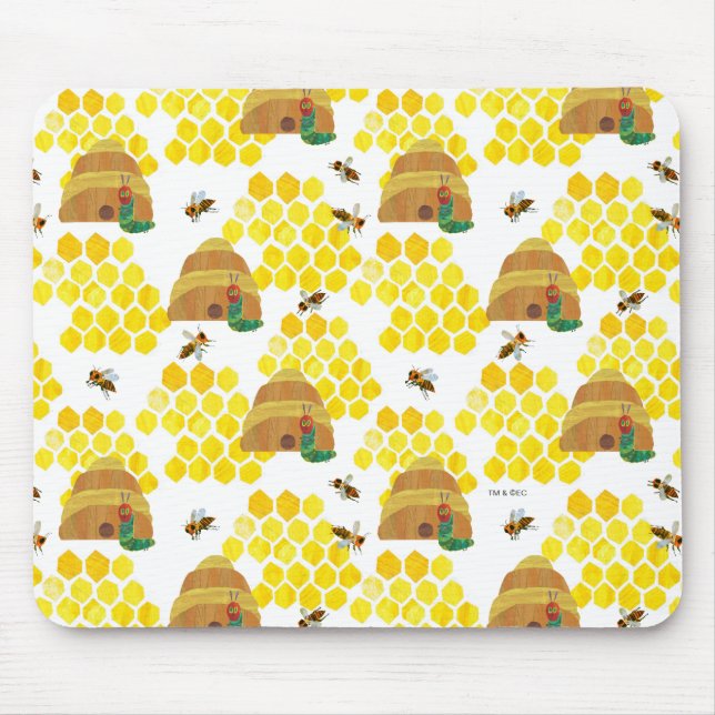 Tapis De Souris La chenille affamée | Sauvez le Motif des abeilles (Devant)