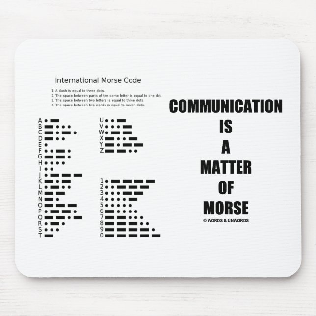 Tapis De Souris La communication est une question de Morse (Devant)