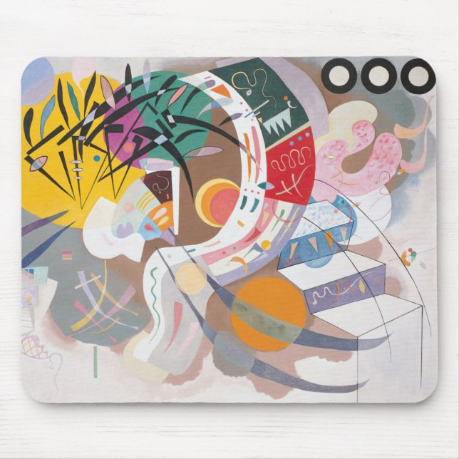 Tapis De Souris La courbe dominante de Kandinsky Abstraite (Devant)