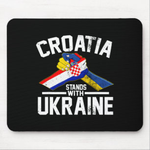 Tapis De Souris La Croatie soutient l'Ukraine Drapeau ukrainien cr