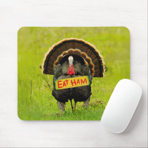 Tapis De Souris La dinde fière de SlipperyJoe mange du jambon roug