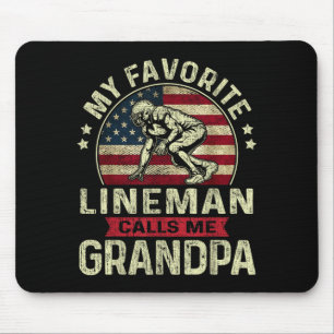Tapis De Souris La Fête des Pères Lineman préféré appelle Grandpa