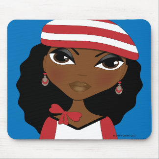 Tapis De Souris La fille dans le casquette Mousepad