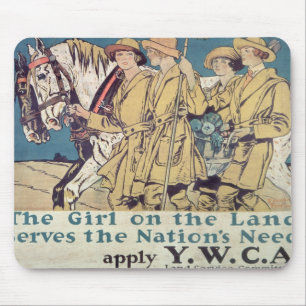 Tapis De Souris La fille sur la terre sert le besoin de la nation