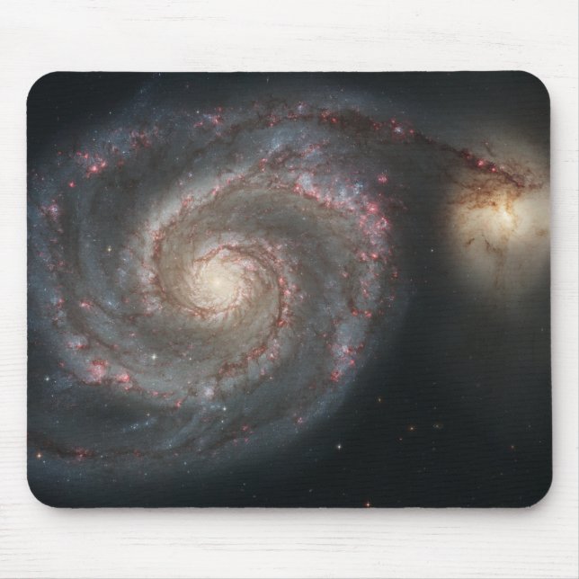 Tapis De Souris La galaxie tourbillon (M51) et la galaxie d'accomp (Devant)