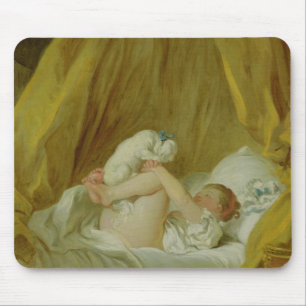Tapis De Souris "La Gimblette", fille avec un chien, c.1770 (huile
