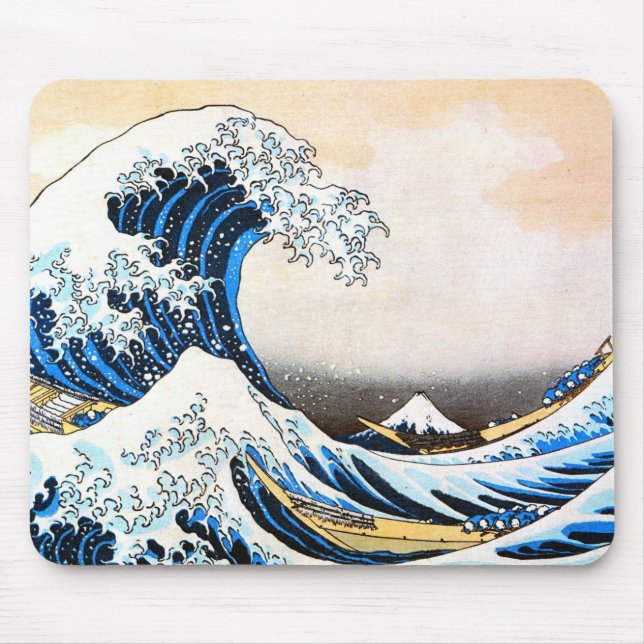 Tapis De Souris La Grande Vague au large de Kanagawa, Hokusai (Devant)