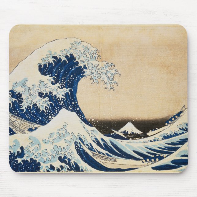 Tapis De Souris La Grande Vague au large de Kanagawa par Hokusai (Devant)