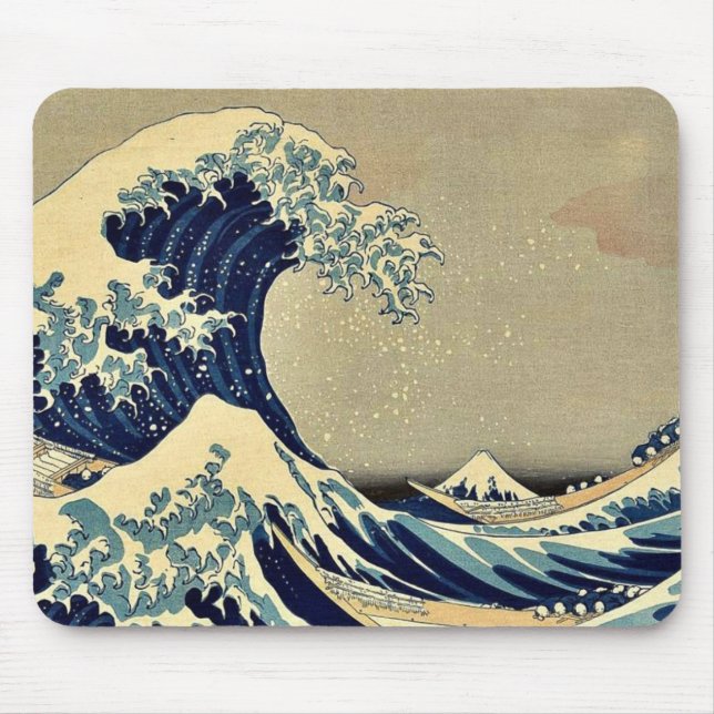 Tapis De Souris La grande vague de Kanagawa par Katsushika, (Devant)