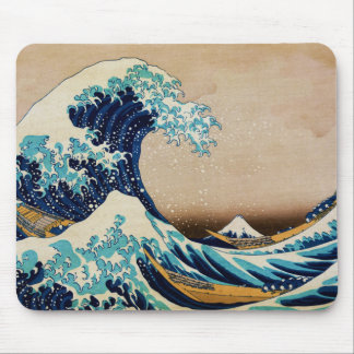 Tapis De Souris La grande vague par le Japonais vintage de Hokusai