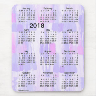 Tapis De Souris La lavande 2018 allume le calendrier de gros