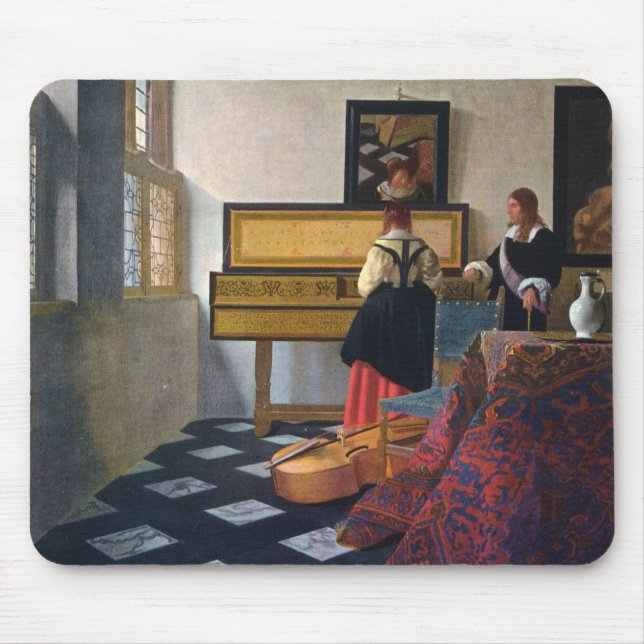 Tapis De Souris La leçon de musique de Johannes Vermeer (Devant)
